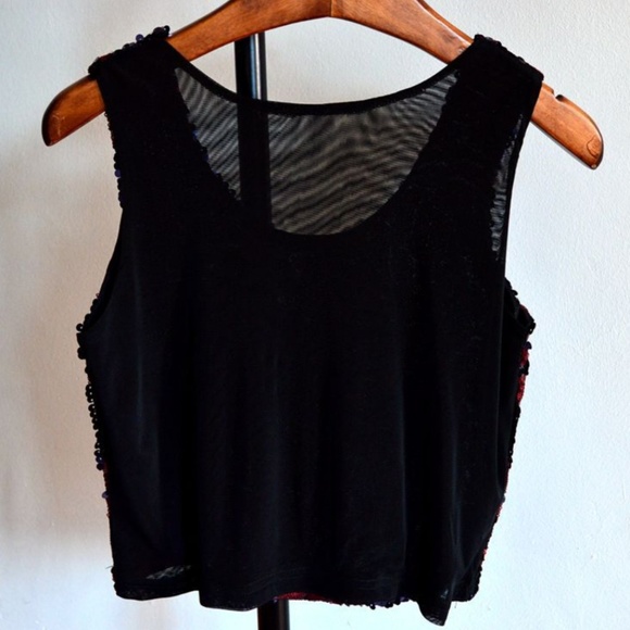Sequin Tank Top Crop Top - Picture 3 of 8